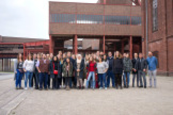 The participants of 2019s RUDESA Spring Academy in front of Zeche Zollverein.