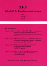 Cover der "Zeitschrift für Fremdsprachenforschung"