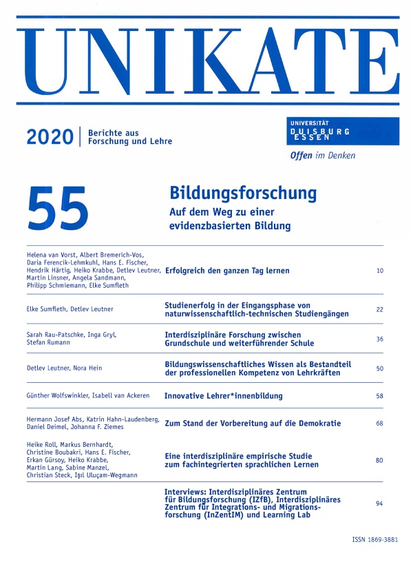 UNIKATE Heftnummer 55: Bildungsforschung - Auf dem Weg zu einer evidenzbasierten Bildung