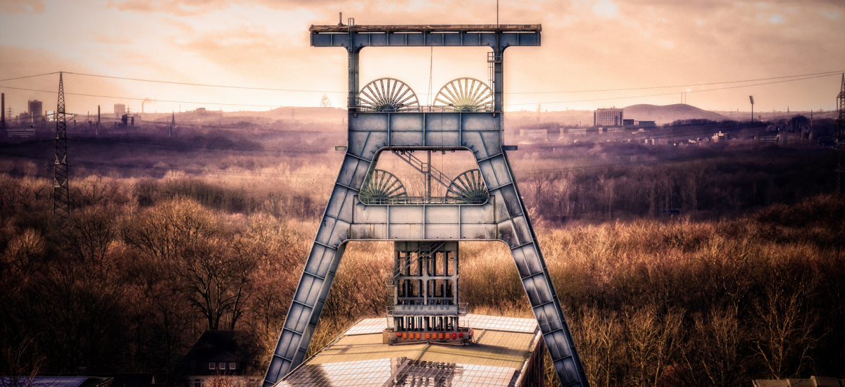 Foto der Zeche in Retro-Look