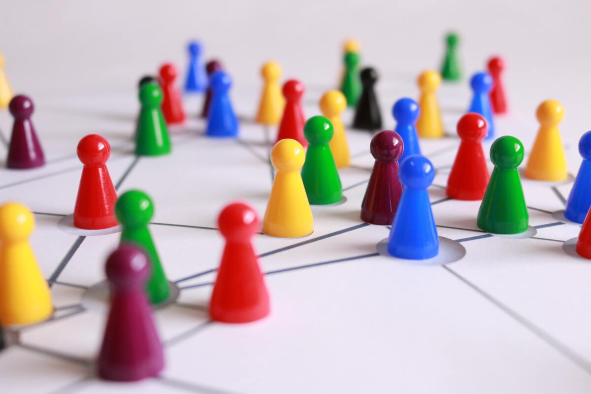 A network of colorful figures