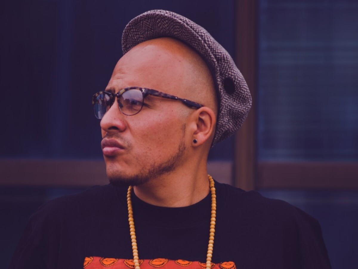 Portrait of hip hop artist Bocafloja.