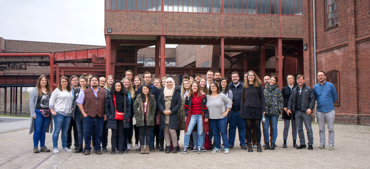 The participants of 2019s RUDESA Spring Academy in front of Zeche Zollverein.