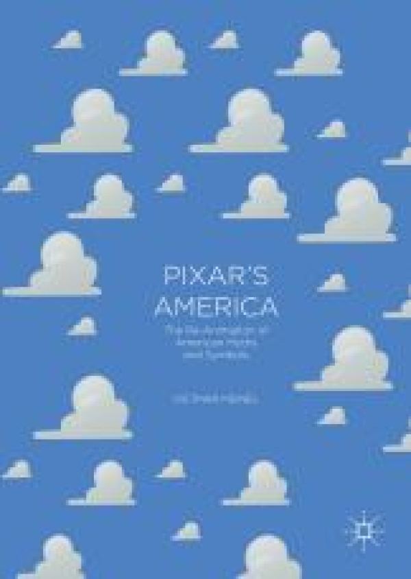 Buchcover Pixar's America von Dietmar Meinel zeigt viele gleichartige weiße Wölkchen auf einheitlich hellblauem Grund.