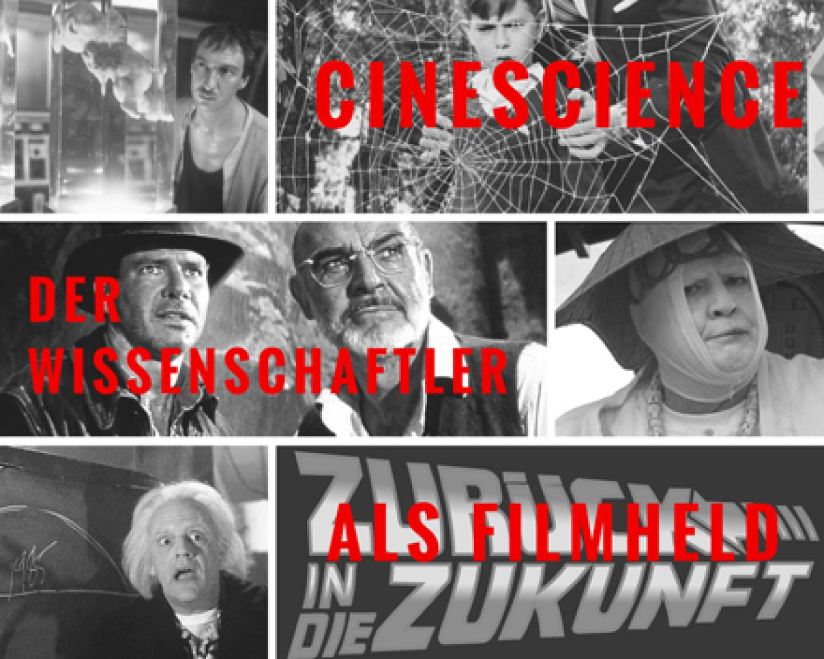The picture shows several scientists as depicted in various films.