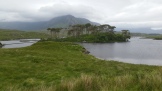 The picture shows a misty landscape in Connemara, Ireland.