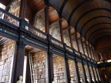 The picture shows the library of the Trinity College in Dublin.