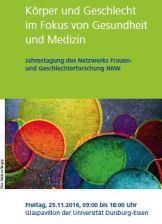 Jahrestagung des Netzwerks Frauen- und Geschlechterforschung NRW 2016
