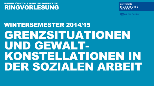 Logo der Ringvorlesung 14/15: Grenzsituationen und Gewaltkonstellationen in der Sozialen Arbeit