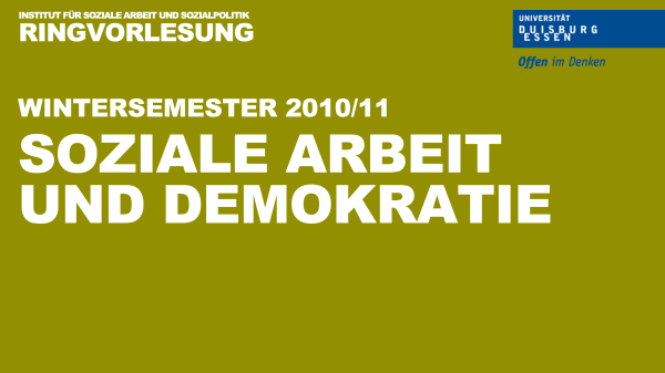 Logo der Ringvorlesung 10/11: Soziale Arbeit und Demokratie
