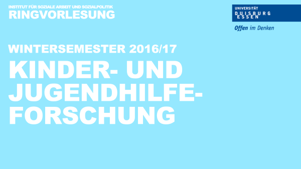 Logo der Ringvorlesung 16/17: Kinder- und Jugendhilfeforschung