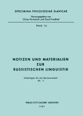 Cover des Buches "Notizen und Materialien zur russistischen Linguistik" Nr. 6