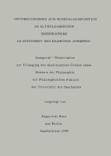 Cover der Dissertation "UNTERSUCHUNGEN ZUR NOMINALKOMPOSITION IM ALTBULGARISCHEN"