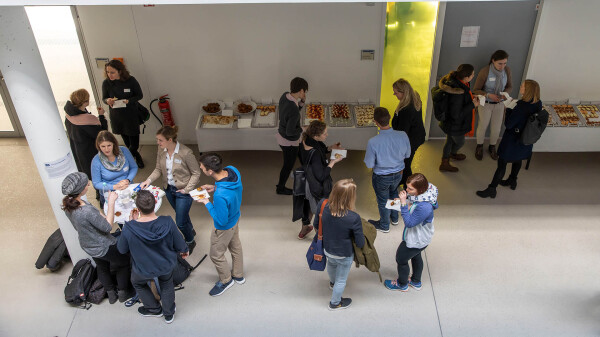 Foto von Teilnehmenden beim Networking Lunch der Frühjahrsakademie