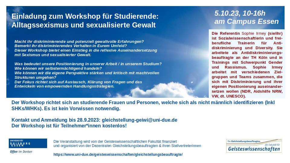 Studi-workshop Okt23