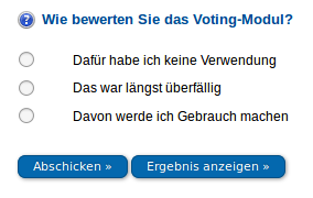Voting-Modul: Darstellung
