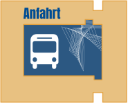 Symbol für die Anfahrt mit dem Bus