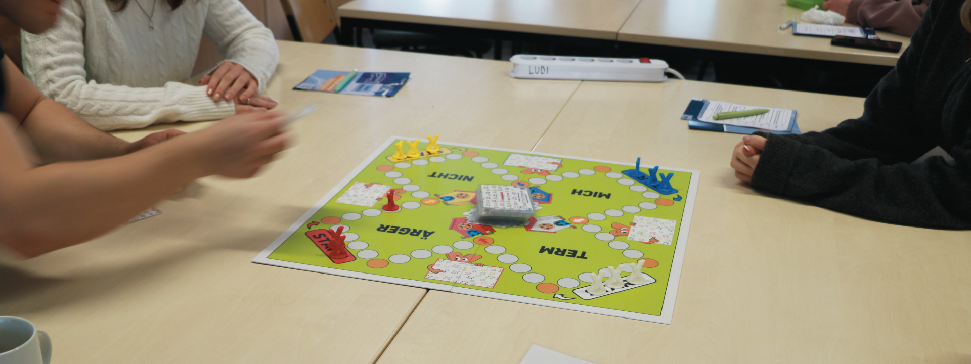 Das Bild zeigt das Spielbrett zu unserem Spiel Term-ärgere-mich-nicht