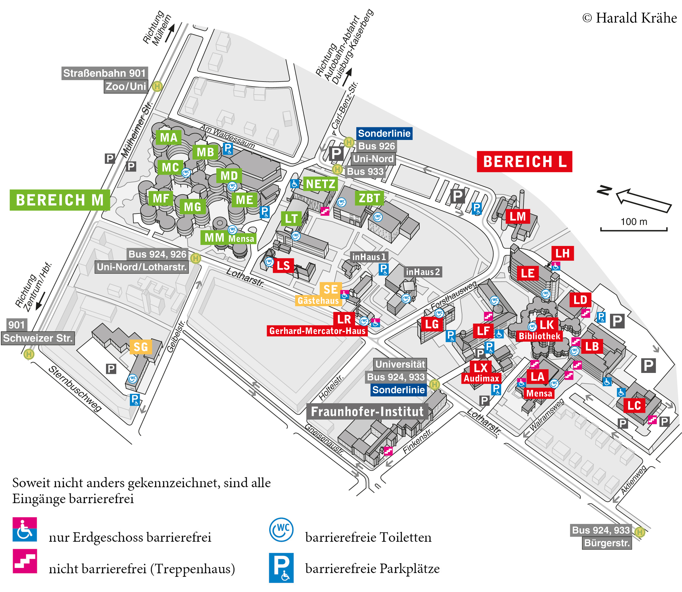 Lageplan Campus Duisburg