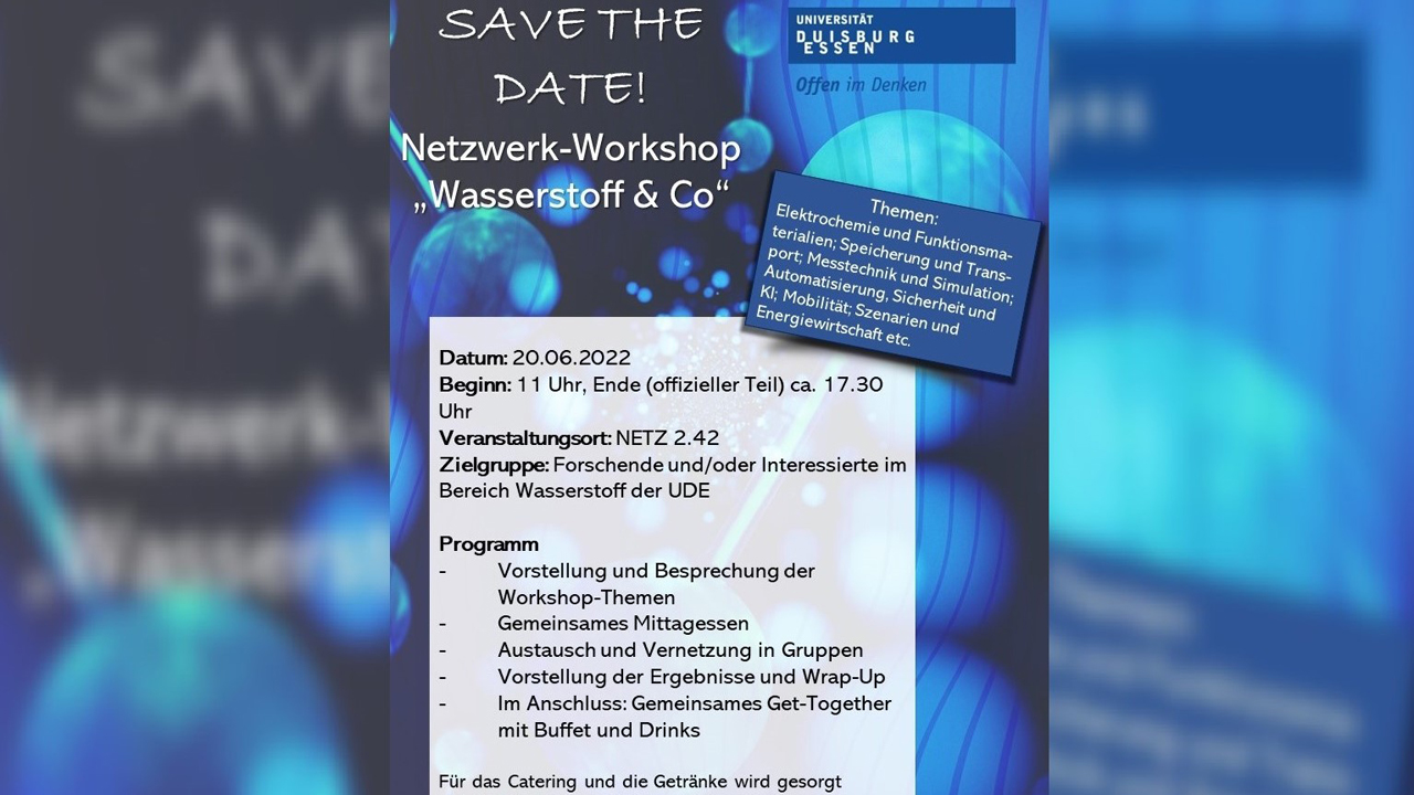 Plakat Netzwerk Workshop Wasserstoff