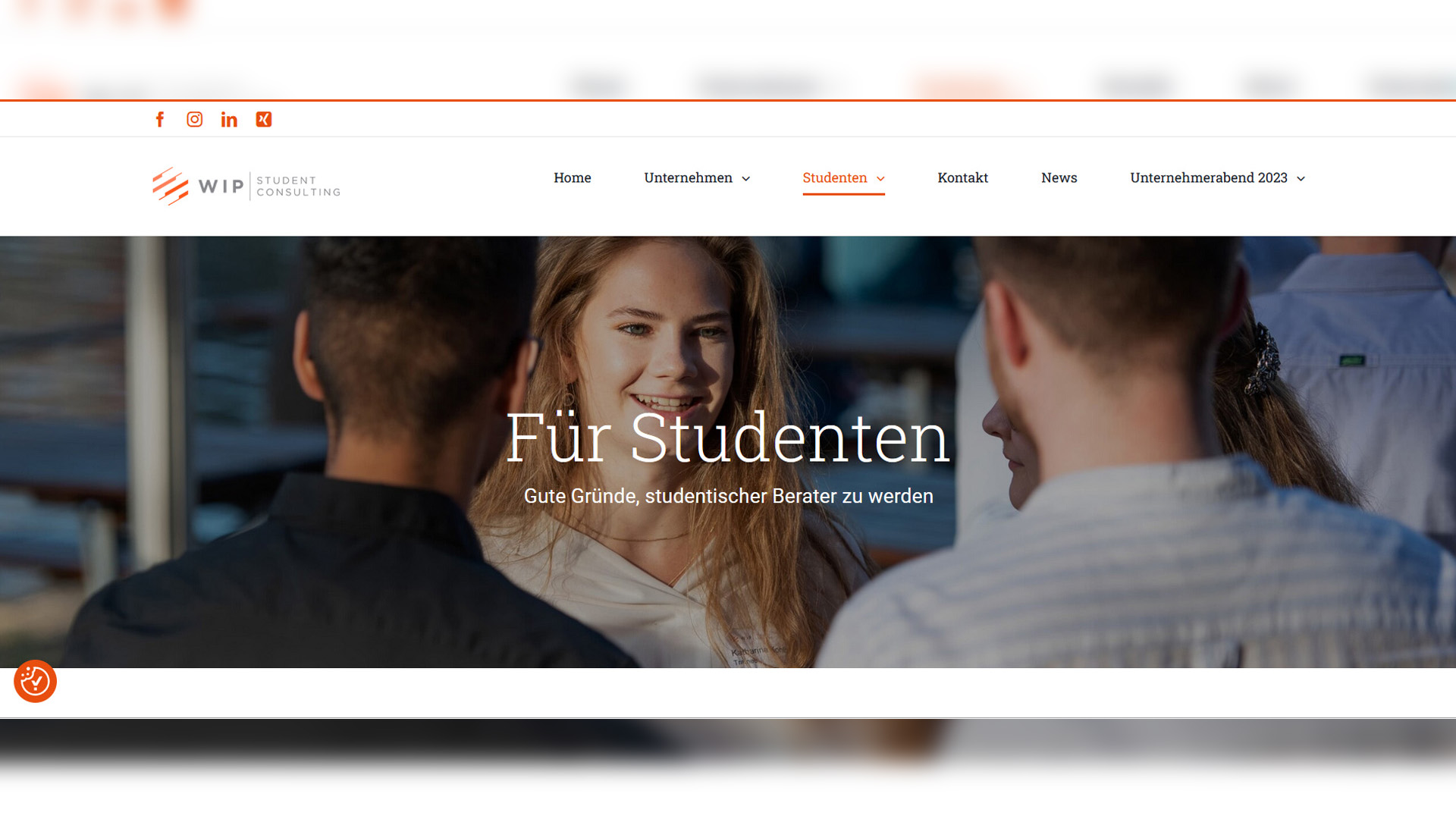 Screenshot einer Webseite