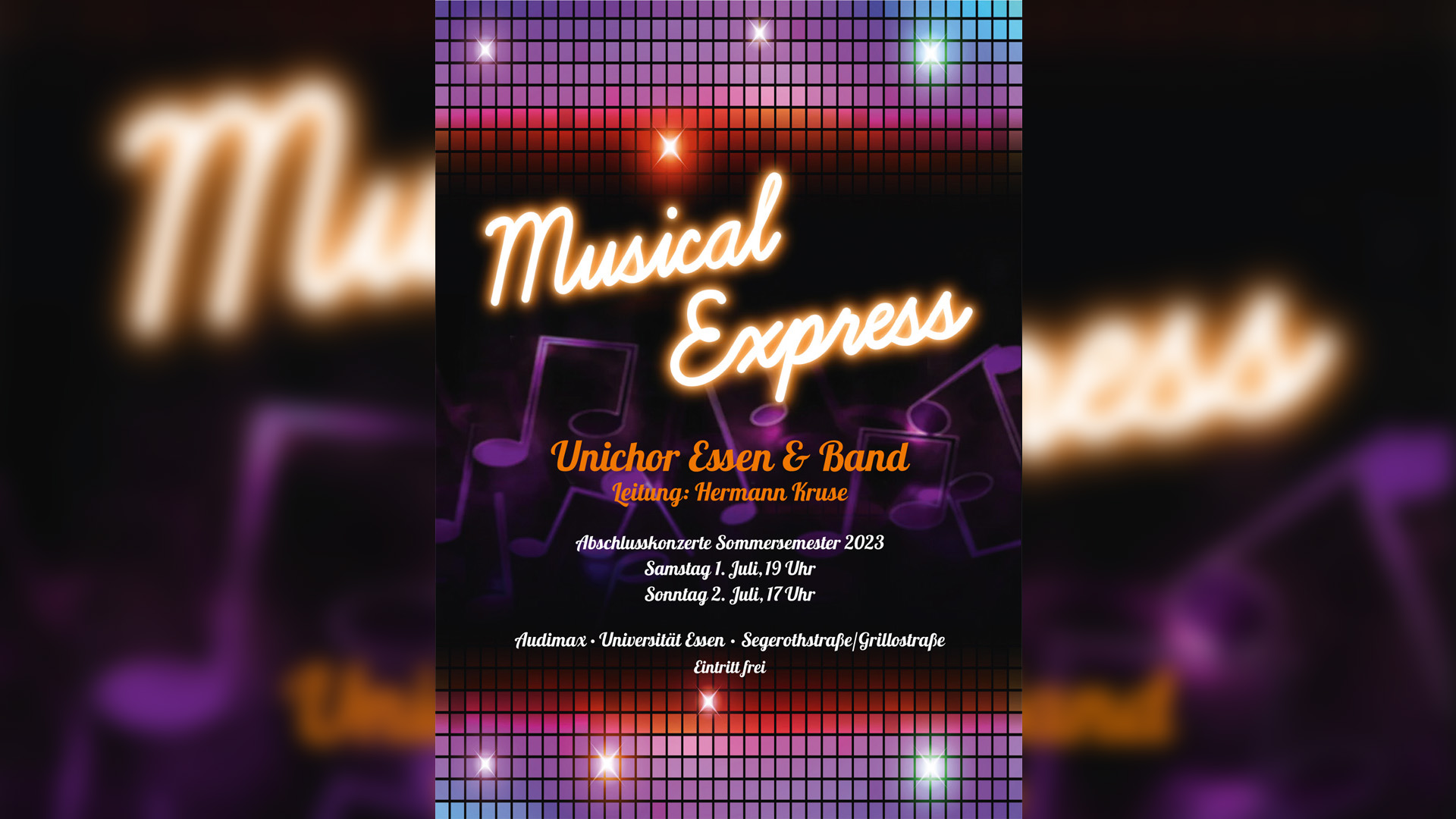 Plakat mit Konzertankündigung