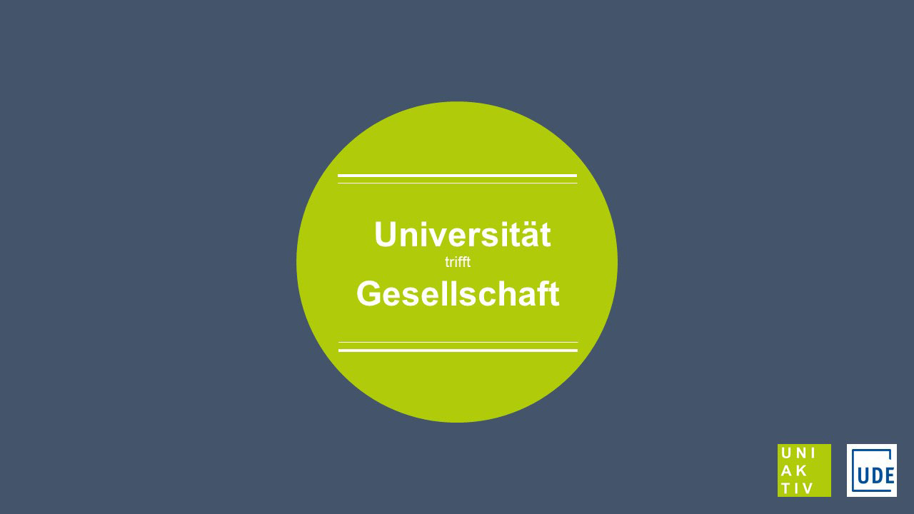 Grafik mit Text: Universität trifft Gesellschaft