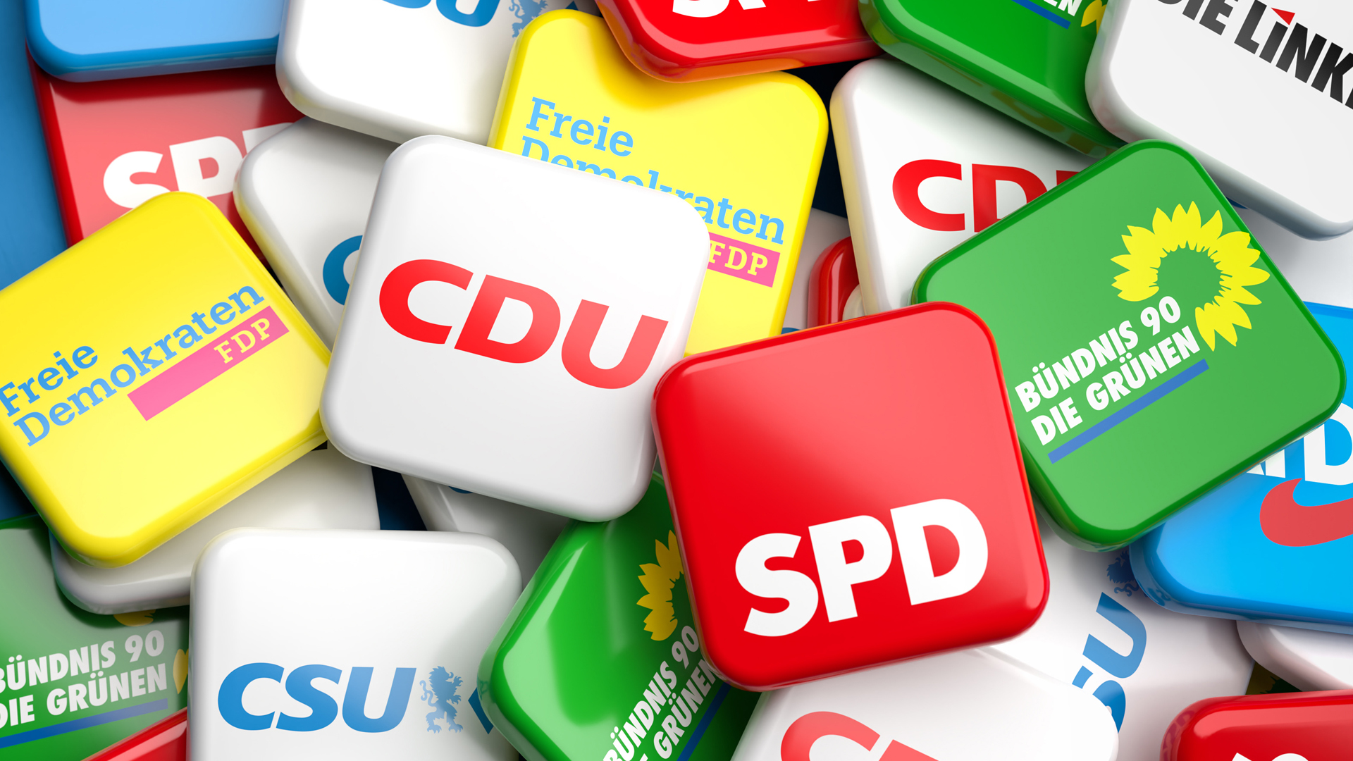 Parteien-Sticker zur Bundestagswahl