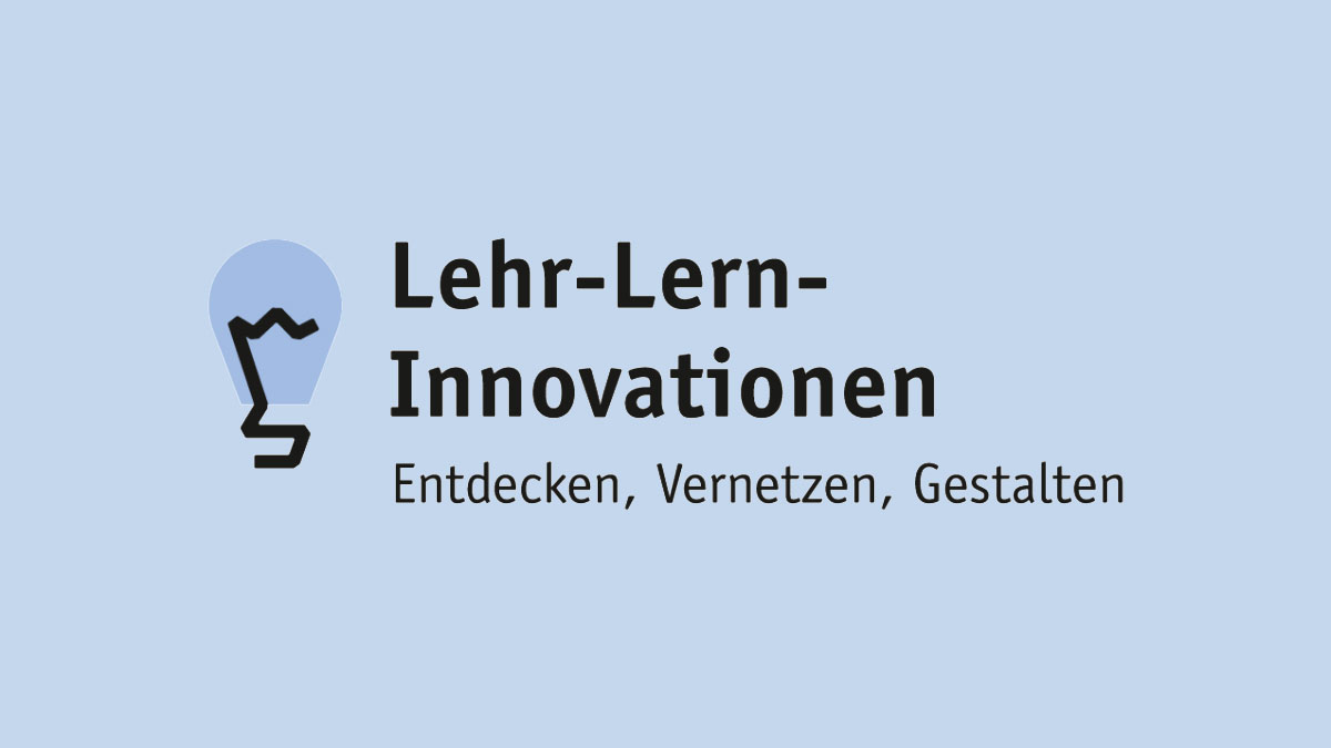 Grafik: Logo mit Schrift: Lehr-Lern-Innovationen. Entdecken. Vernetzen. Gestalten