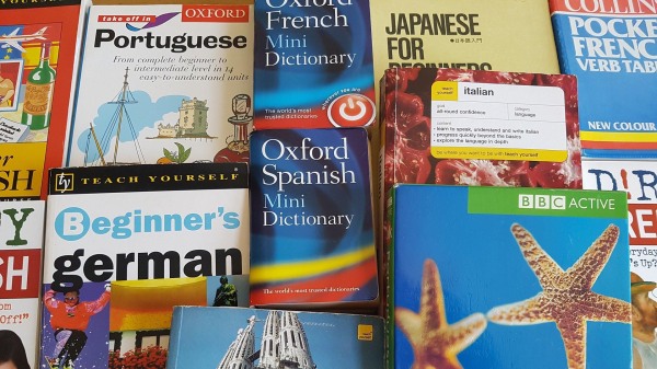 several language learning books