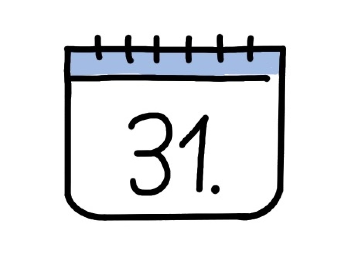 Icon eines Kalenderblattes (31. Tag)