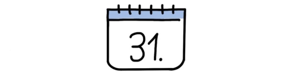 Icon eines Kalenderblattes (31. Tag)