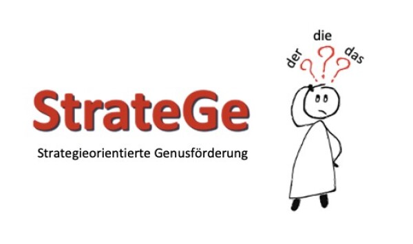 Logo des Forschungsprojekts Strategieorientierte Genusförderung im Schulalter, abgekürzt StrateGe, mit dem G als Majuskel.