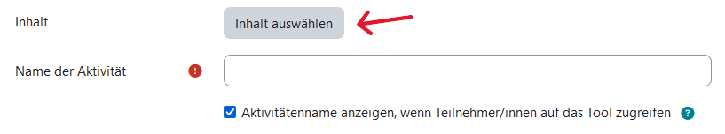 Screenshot: Leganto, Inhalt auswählen, Bild 1