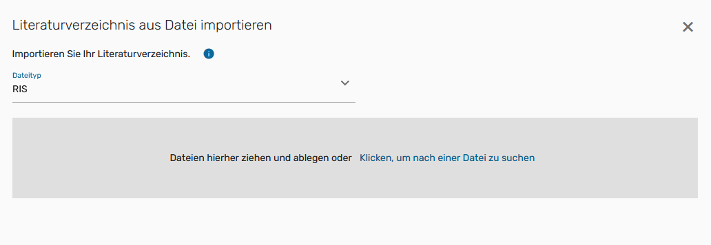 Screenshot: Leganto, Einträge erstellen, Literaturverzeichnis importieren, Bild 1