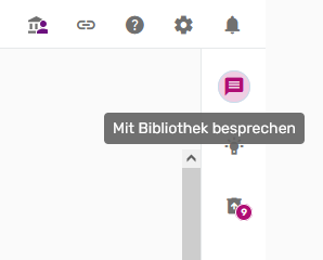 Screenshot: Leganto, Bibliotheksdienste, Kontakt zur Bibliothek, Bild 1