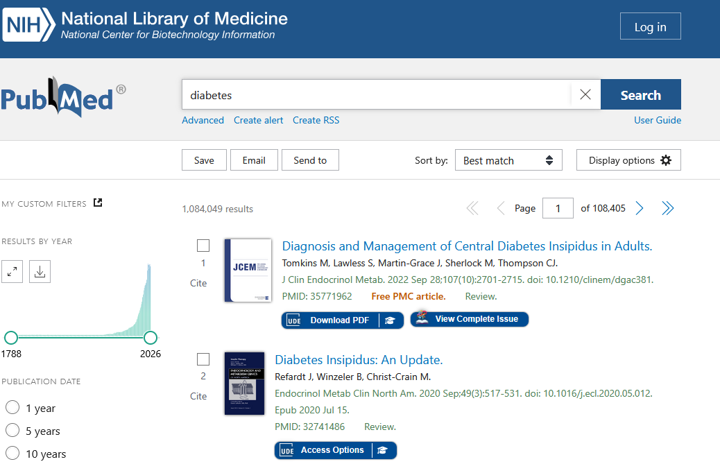 Screenshot: LibKey Nomad++, Anzeige der Zugangsoptionen in PubMed