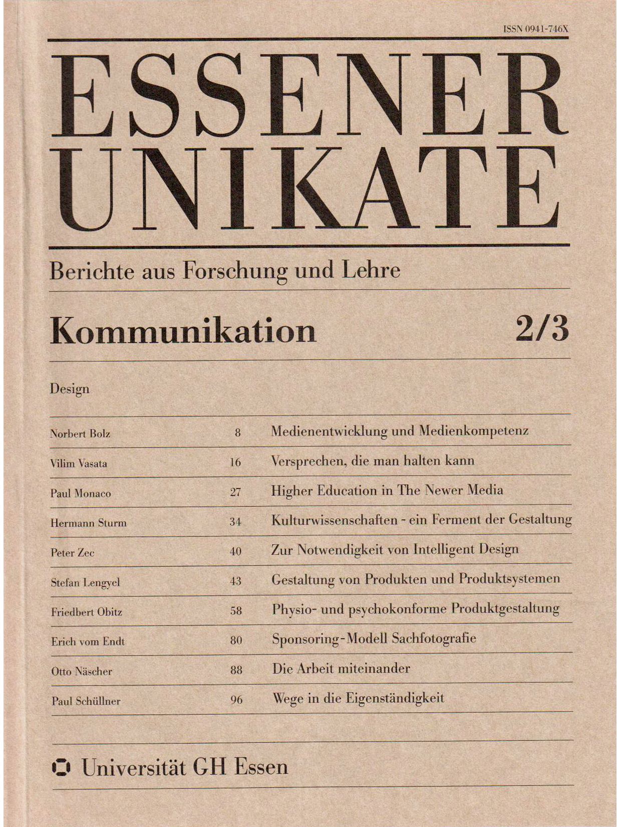 Deckblatt von UNIKATE Heft 2/3