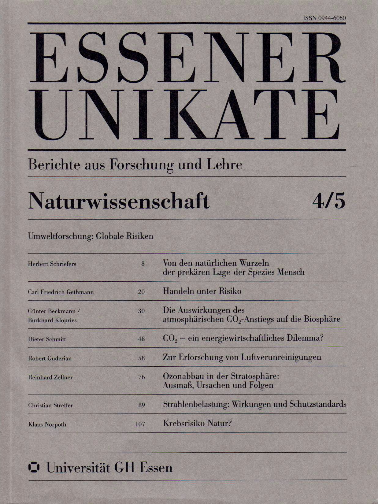 Deckblatt von UNIKATE Heft 4/5