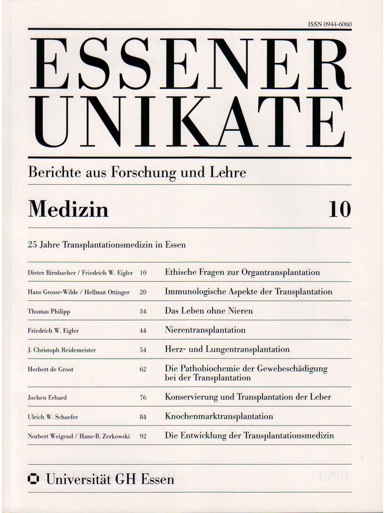 Deckblatt von UNIKATE Heft 10