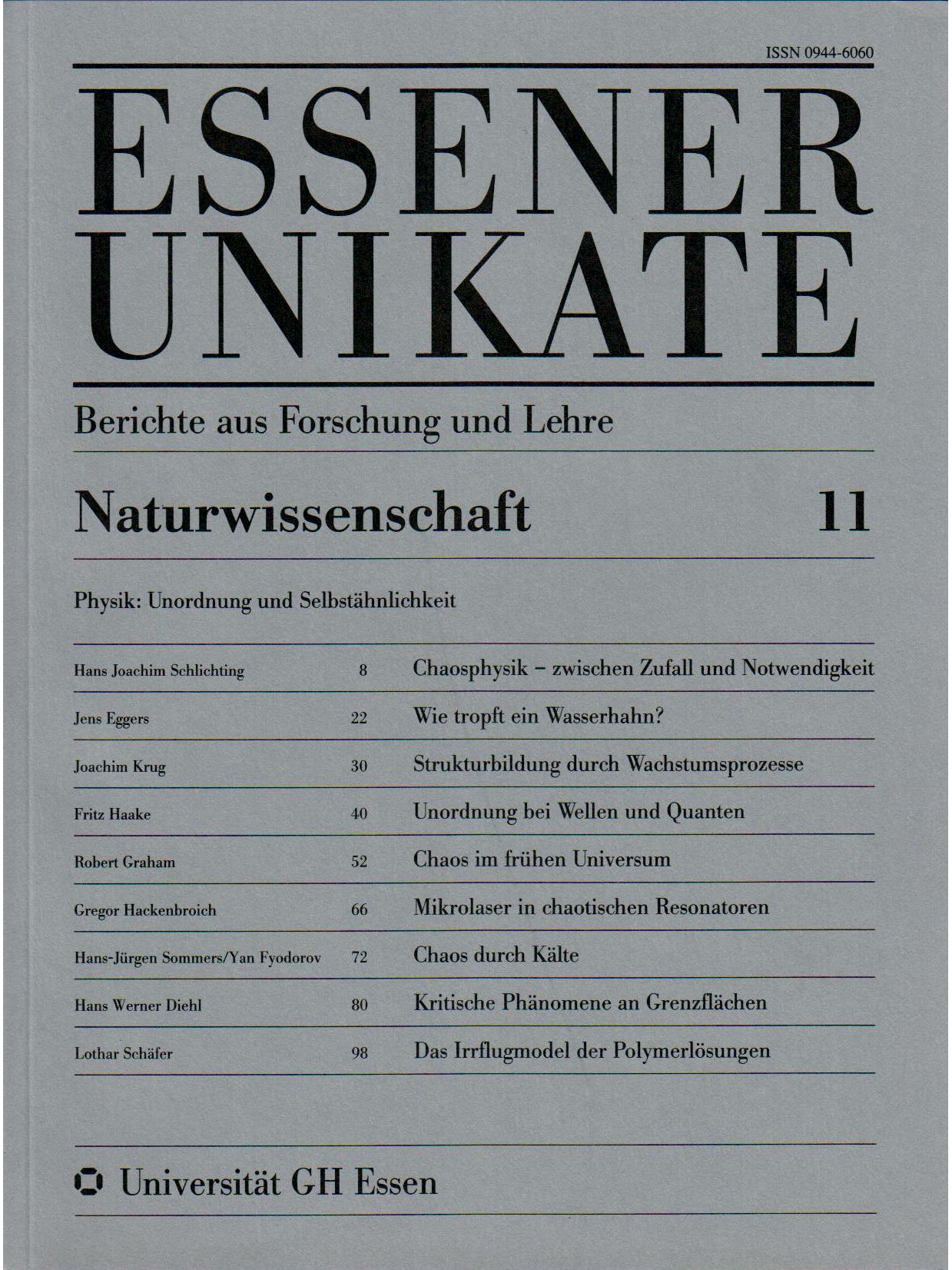 Deckblatt von UNIKATE Heft 11