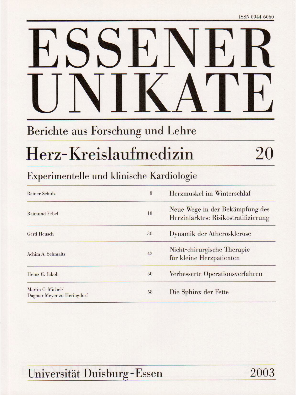 Deckblatt von UNIKATE Heft 20