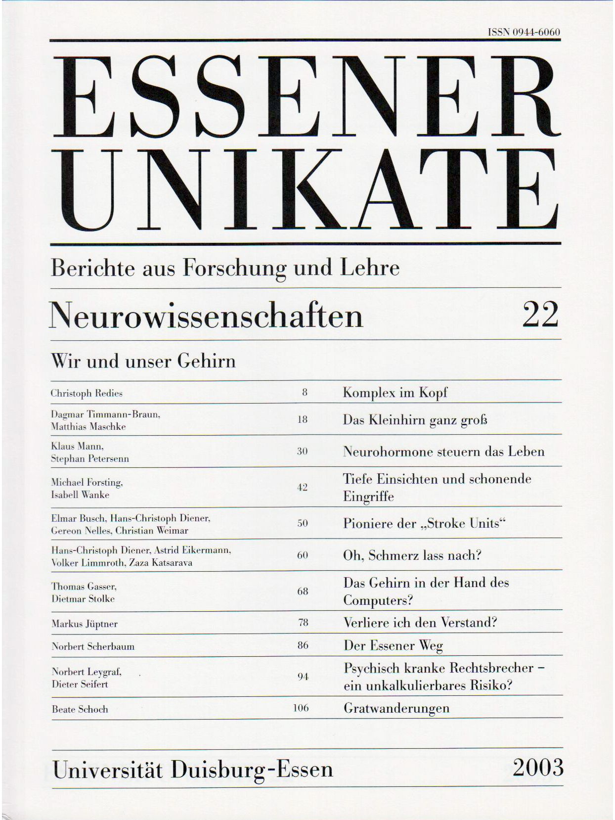Deckblatt von UNIKATE Heft 22