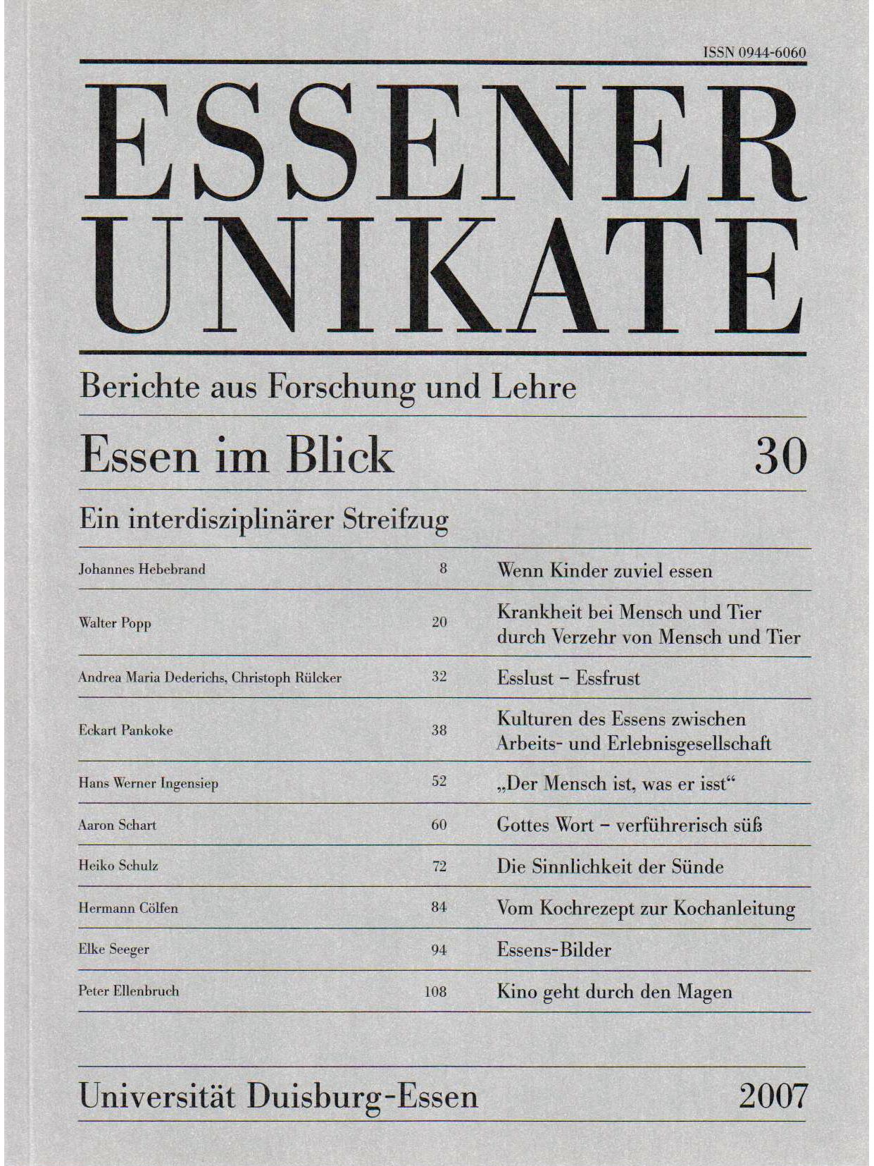 Deckblatt von UNIKATE Heft 30