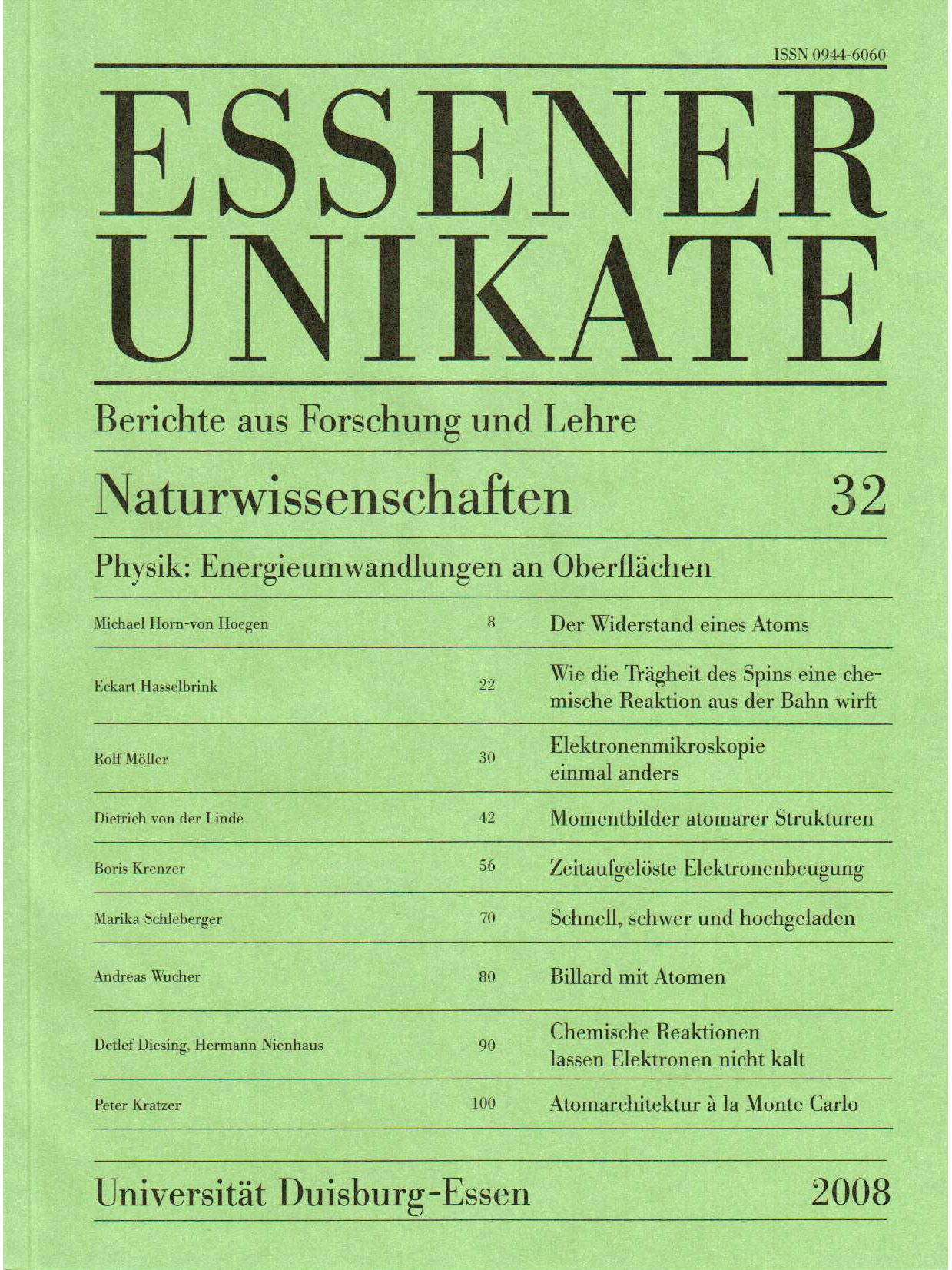 Deckblatt von UNIKATE Heft 32