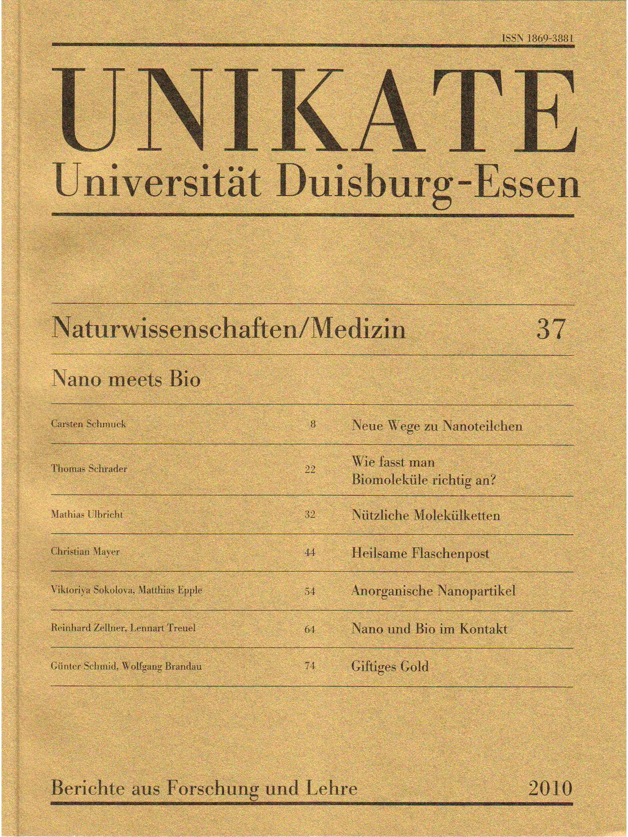 Deckblatt von UNIKATE Heft 37