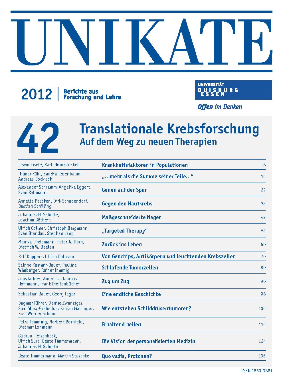 Deckblatt von UNIKATE Heft 42