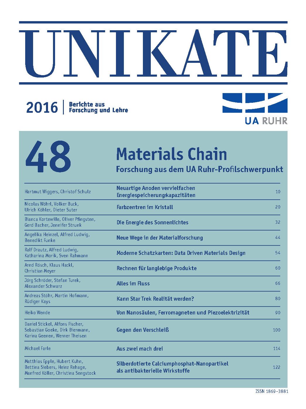 Deckblatt von UNIKATE Heft 48