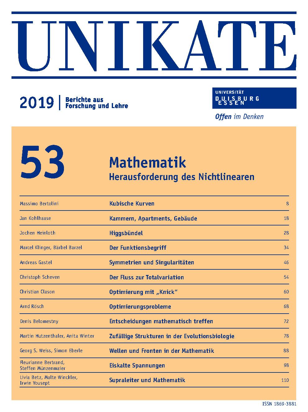 Deckblatt von UNIKATE Heft 53