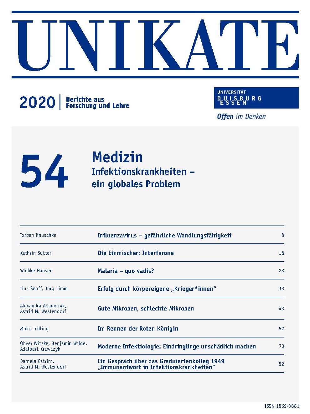 Deckblatt von UNIKATE Heft 54